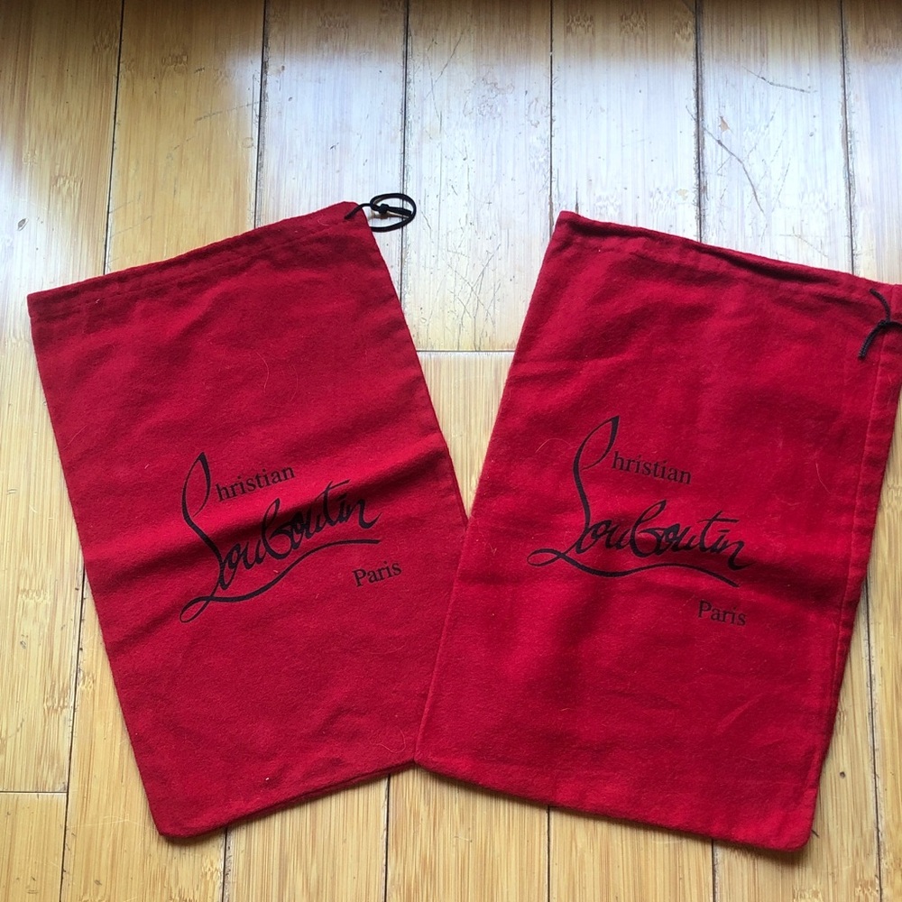 Christian Louboutin Red Drawstring Dust Bags (Pair)